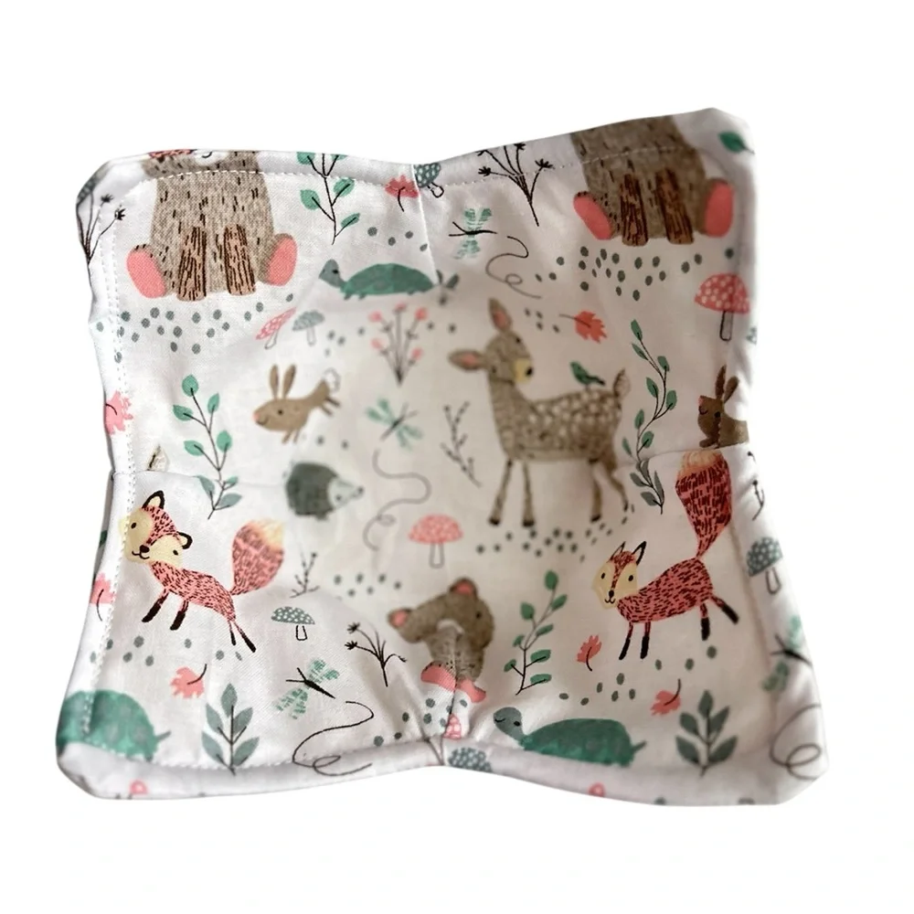 Hand Crafted Woodland Animal Print Basket Fabric Trinket Bowl Holder